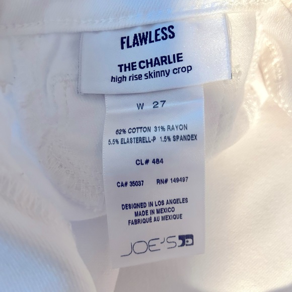 JOE'S NWT Flawless The Charlie High Rise Skinny Crop White Jeans Size 27 - Picture 8 of 9